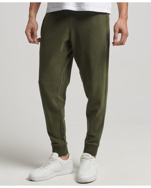 Superdry Essential Tapered Cuff Joggers Khaki / Dark Moss in Green for ...