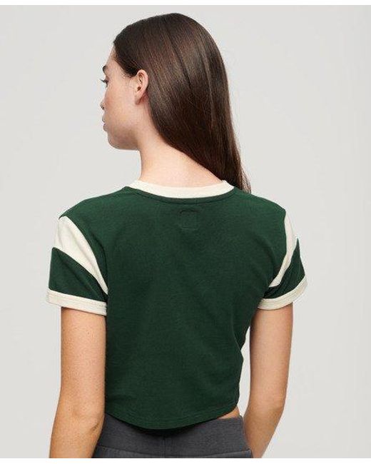 T-shirt à motif athletic ringer Superdry en coloris Green