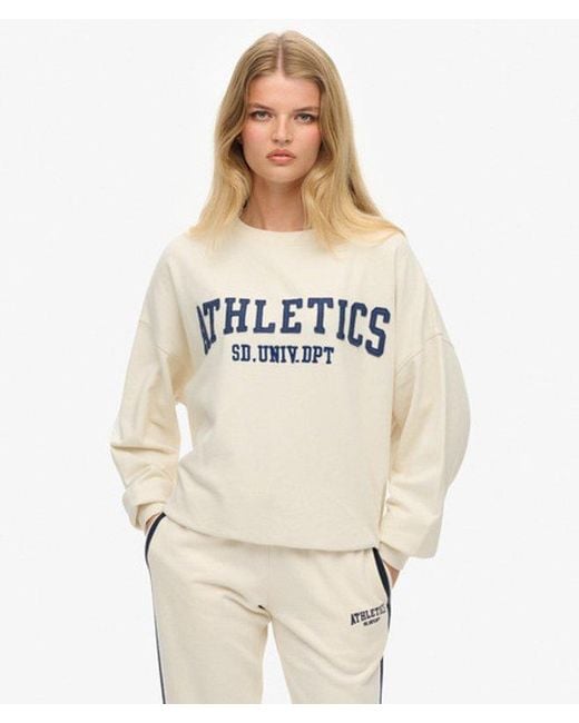 Superdry White & Co Athletic Essentials Applique Crew Sweatshirt