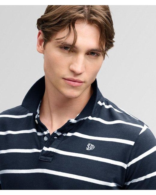 Superdry Blue & Co Vintage Stripe Jersey Polo Shirt for men