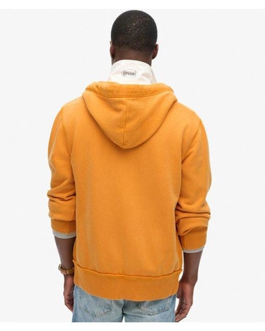 Superdry Orange Vintage Athletic Zip Hoodie for men