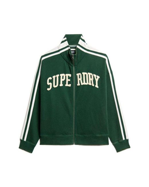 Superdry Green & Co Athletic Essentials Applique Loose Zip Track Top