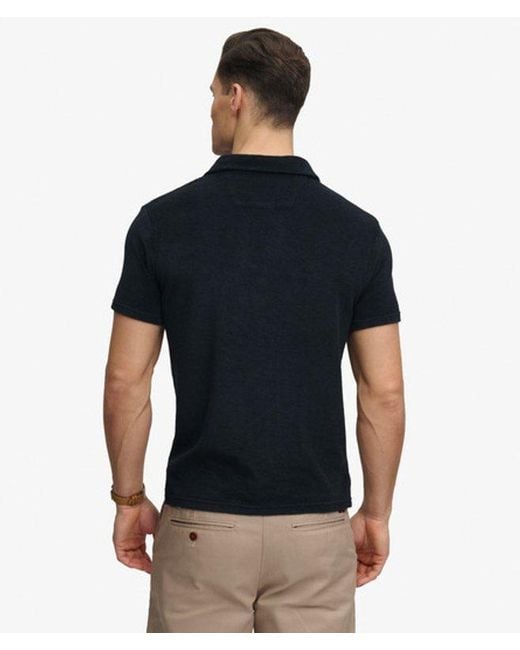 Superdry Black & Co Towelling Polo Shirt for men