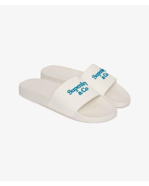 Superdry White & Co Company Logo High Build Sliders for men