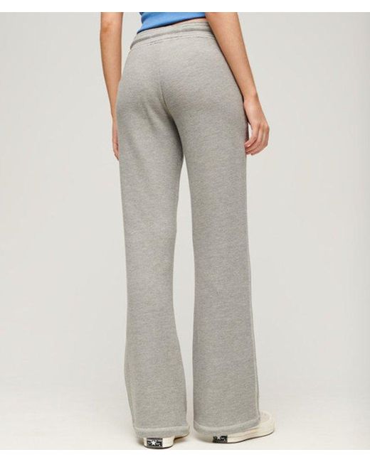 Superdry Gray & Co Ladies Slim Fit Embroidered Logo Athletic Essentials Low Rise Flare joggers