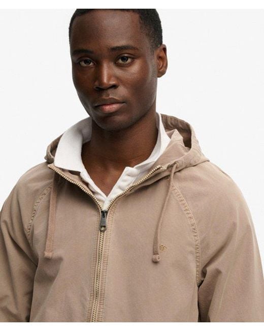 Superdry Brown & Co Hooded Washed Twill Jacket for men