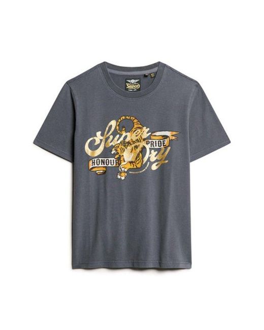 Superdry Gray & Co Tattoo Script Relaxed T-shirt