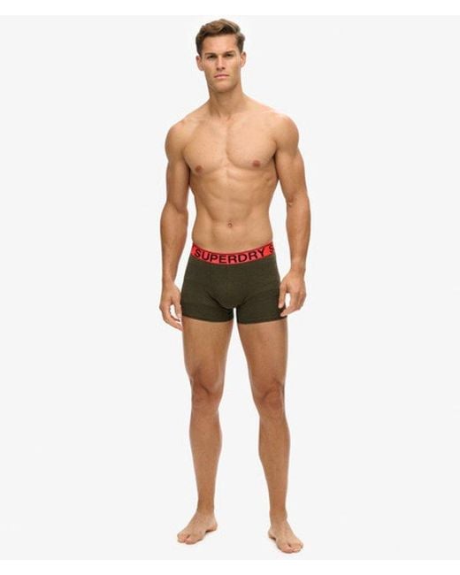 Superdry Green Organic Cotton Boxer Triple Pack for men