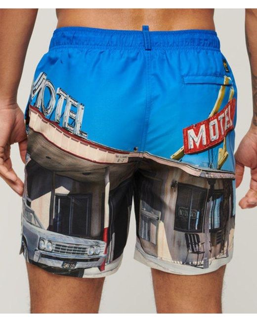 Superdry Gray & Co Photographic 17-inch Recycled Swim Shorts for men