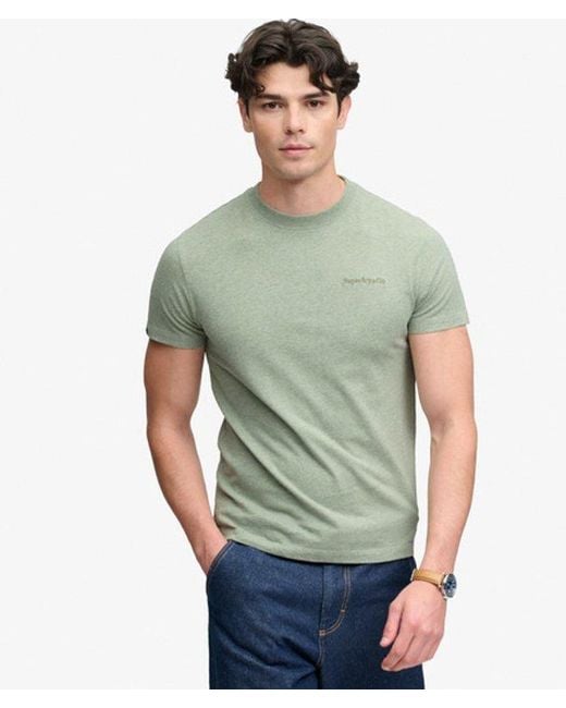 Superdry Green & Co Essential Company Logo Embroidered T-shirt for men