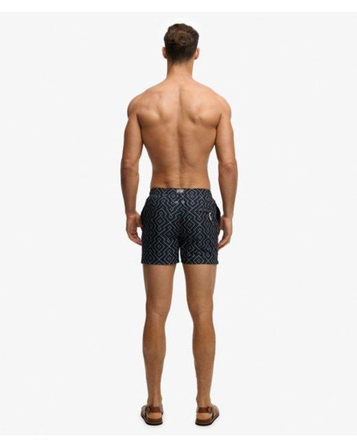 Superdry Blue & Co Premium Printed 15-inch Swim Shorts for men