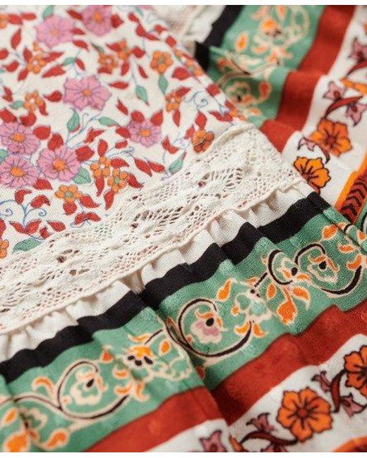 Superdry Patchwork Minirok in het White