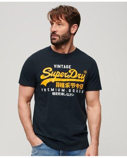 Superdry Blue Vintage Logo Duo T-shirt for men