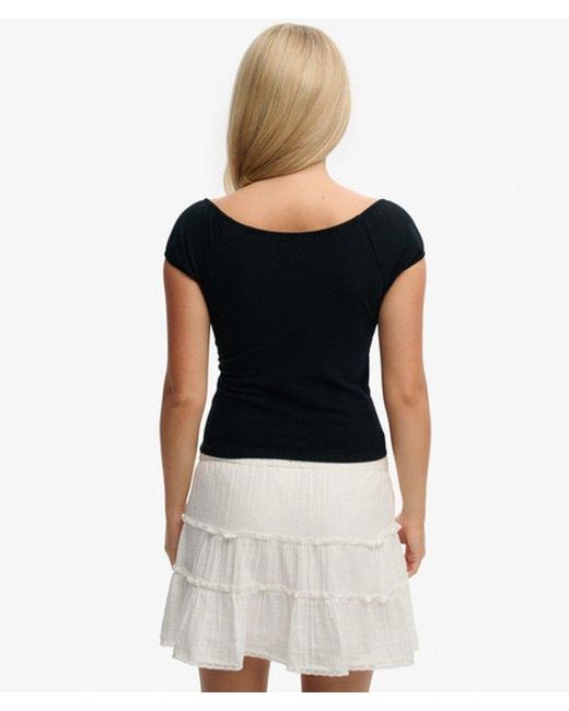 Superdry Black & Co Athletic Essentials Ruched Top