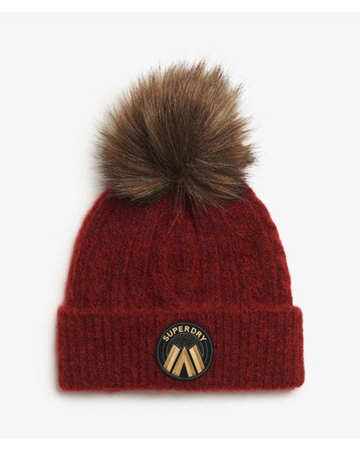Superdry Red & Co Cable Luxe Knit Beanie Hat