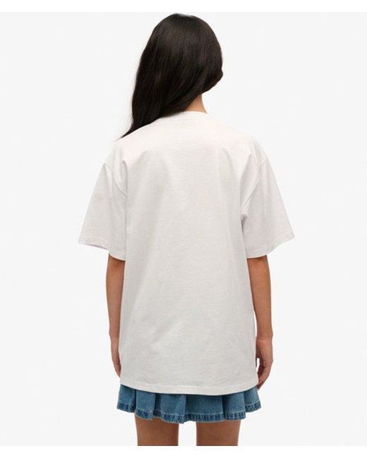 Superdry White Oversized Essentials Relaxed T-shirt