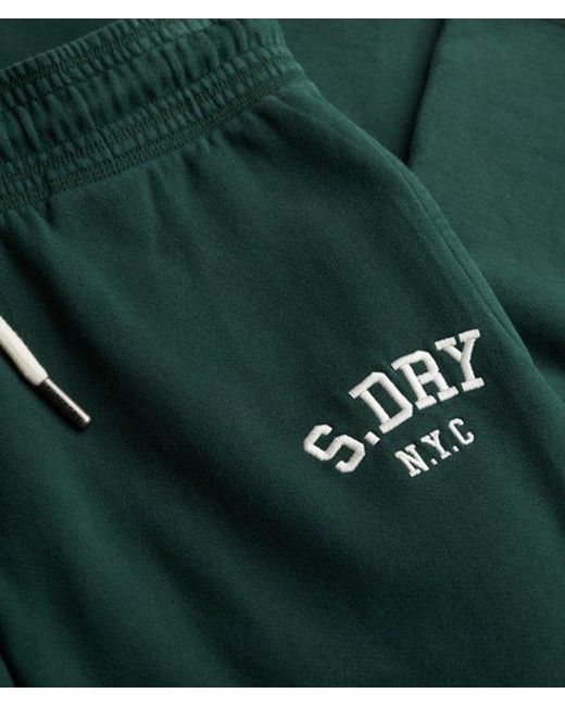 Superdry Athletic joggingbroek Met Wijde Pijpen En Borduursel in het Green