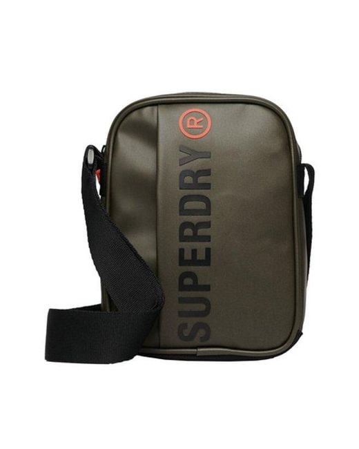 Superdry Green & Co Brand Print Tarp Cross Body Bag