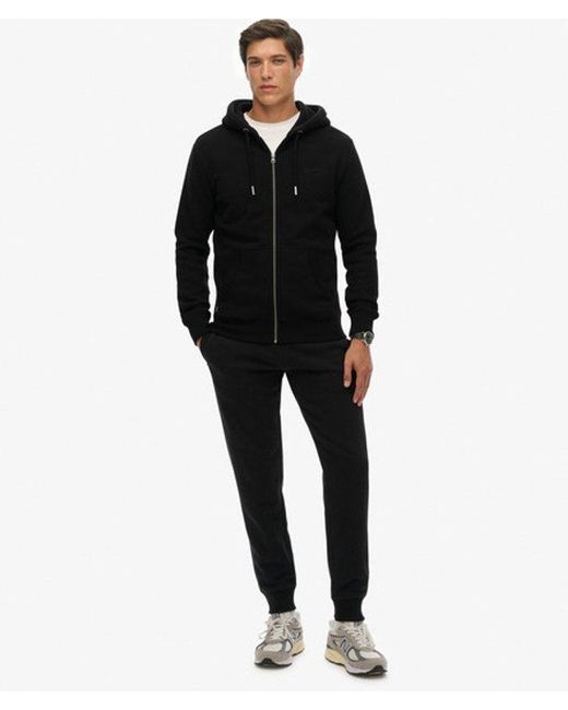 Homme Sweat À Capuche Zippé Logo Vintage Brodé Taille Superdry pour homme en coloris Black
