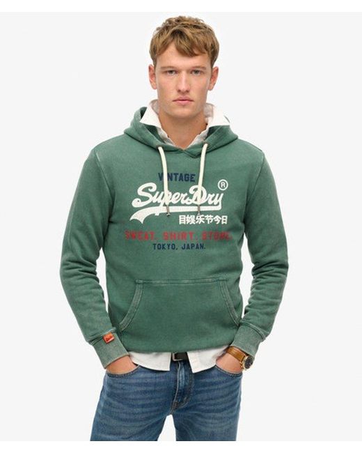 Superdry Green & Co Vintage Logo Cali Relaxed Hoodie for men