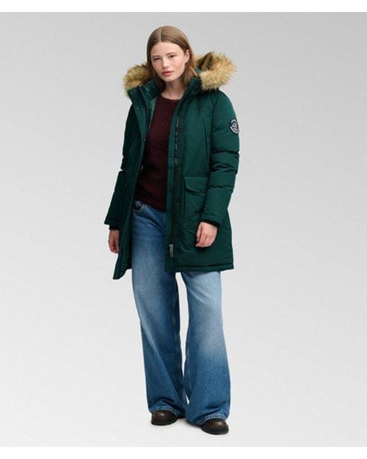 Superdry Green & Co Everest Faux Fur Parka Coat