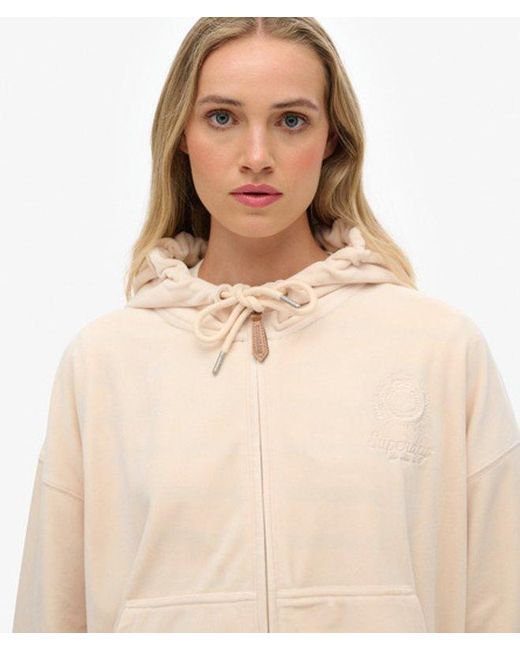 Superdry Natural & Co Country Club Velour Zip Hoodie