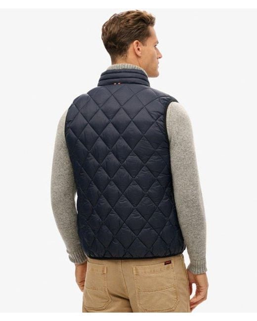 Superdry Blue Diamond Quilt Fuji Lite Gilet for men
