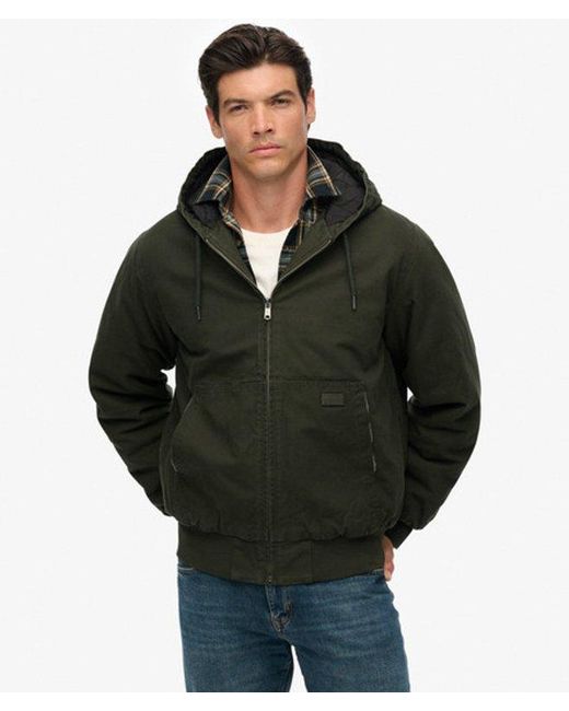 Superdry Black & Co Canvas Surplus Hooded Jacket for men