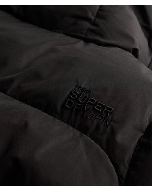 Superdry Black & Co Hooded Sports Puffer Mid Length Jacket