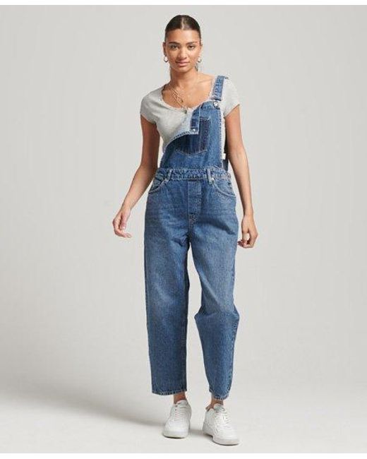 Superdry Vintage Oversized Dungarees in 