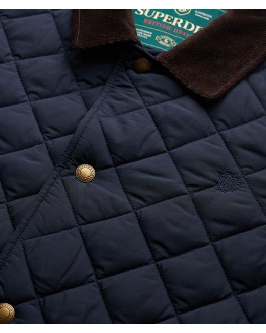 Superdry Blue Quilted Estate Coach Jacket for men