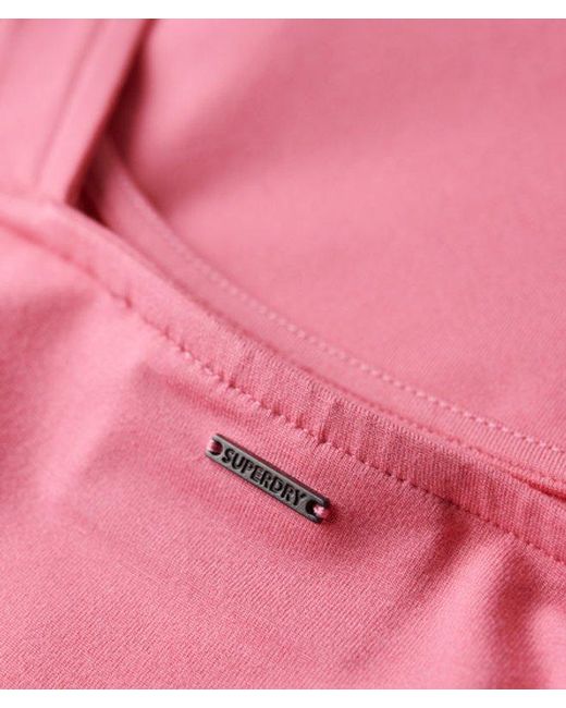 Superdry Pink & Co Square Neck Jersey Mini Dress