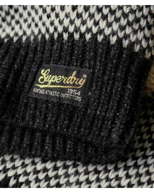 Superdry Black & Co Branded Pattern Crew Jumper