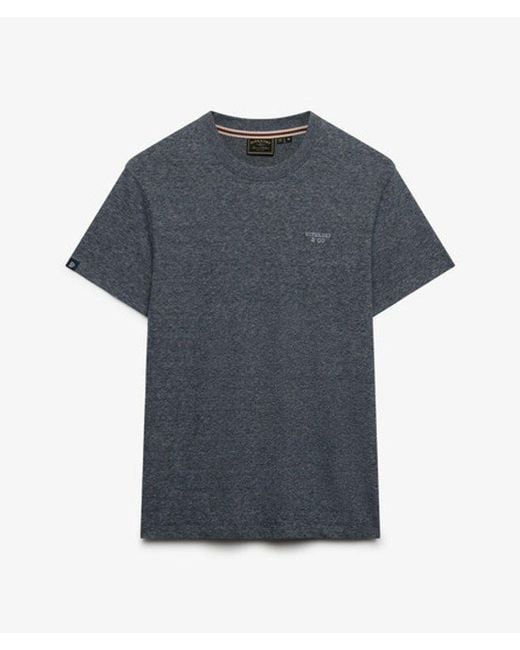Superdry Blue & Co Essential Stacked Logo Embroidered T-shirt for men