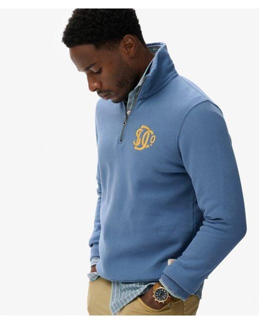 Superdry Blue Sd & Co. Half Zip Track Top for men