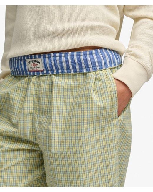 Superdry Green & Co Mini Check Cotton Trousers