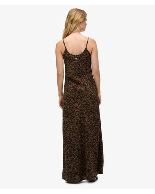 Superdry Brown & Co Bias Cut Maxi Slip Dress