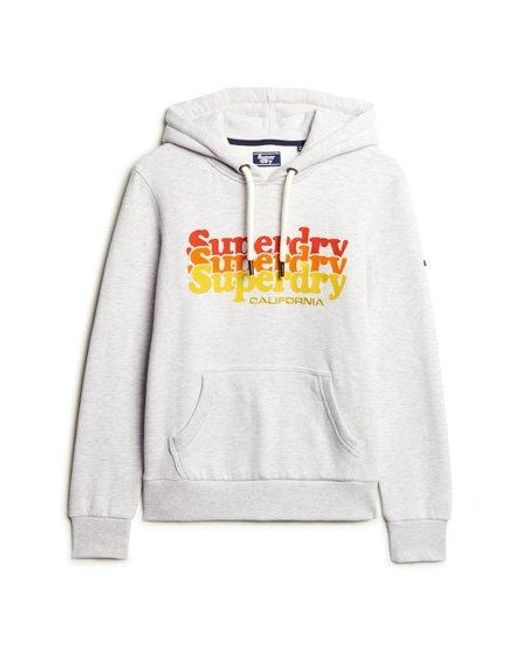 Superdry Gray Classic Vintage Scripted Infill Hoodie
