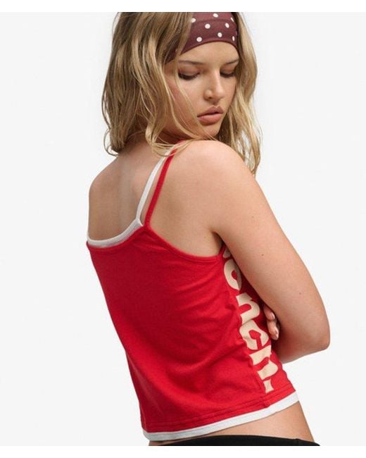 Superdry Red Bench X & Co Bench Fitted Cami Layer Vest
