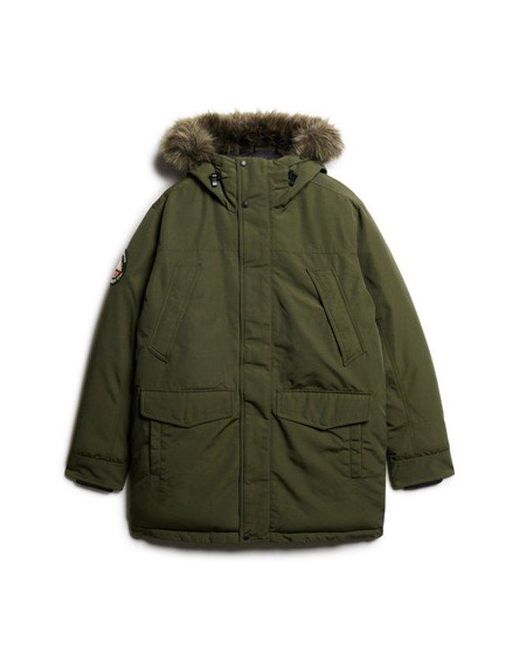 Superdry Green & Co Everest Faux Fur Parka Jacket for men