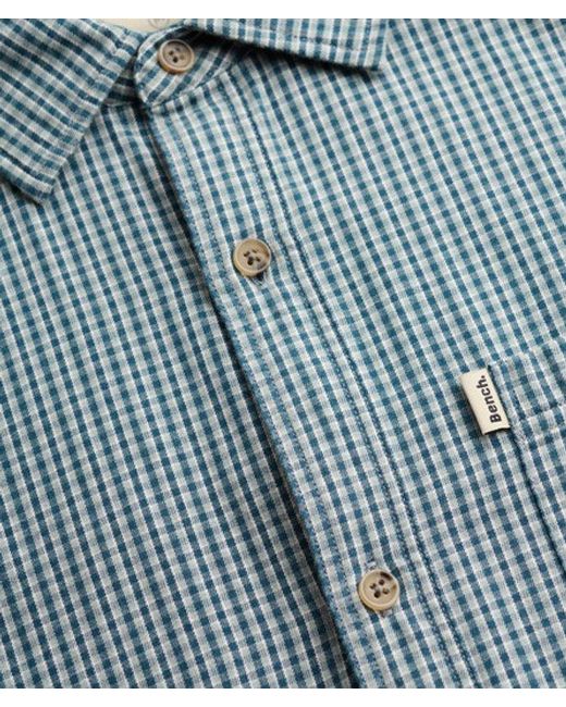 Superdry Blue Bench X & Co Bench Skater Check Long Sleeve Shirt for men