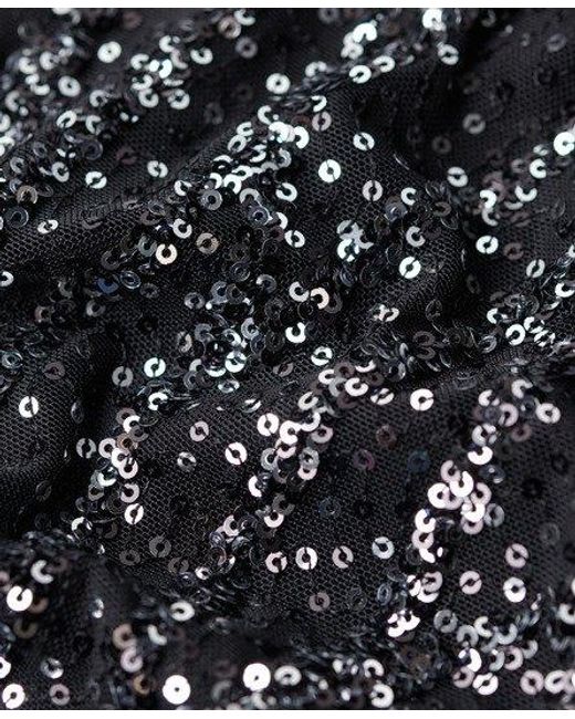 Superdry Black Long Sleeve Sequin Crop Top
