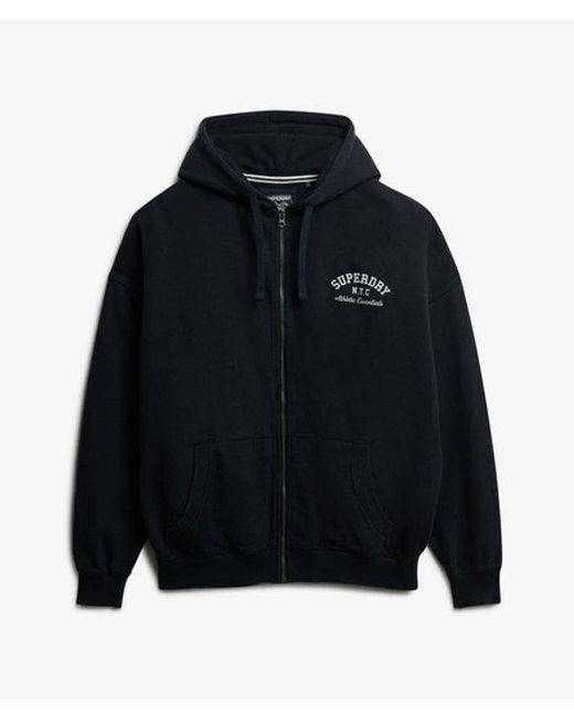 Superdry Blue & Co Athletic Essentials Oversized Zip Hoodie