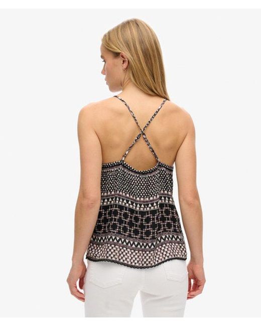 Superdry Black & Co Printed Woven Cami Top