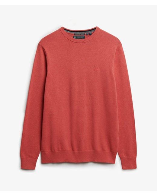 Superdry Red Essentials Cotton Jumper for men