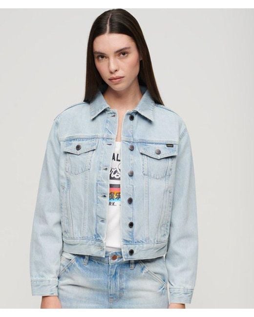 Superdry Gray & Co Embroidered Denim Trucker Jacket
