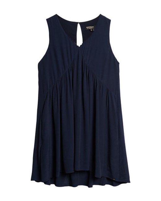 Superdry Blue & Co V-neck Volume Sleeveless Dress