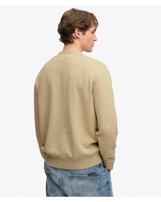 Superdry Natural & Co Essential Stacked Logo Crew Sweatshirt for men