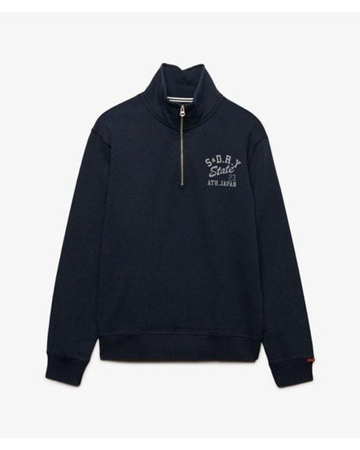 Superdry Blue & Co Athletic Essentials Half Zip Sweatshirt for men