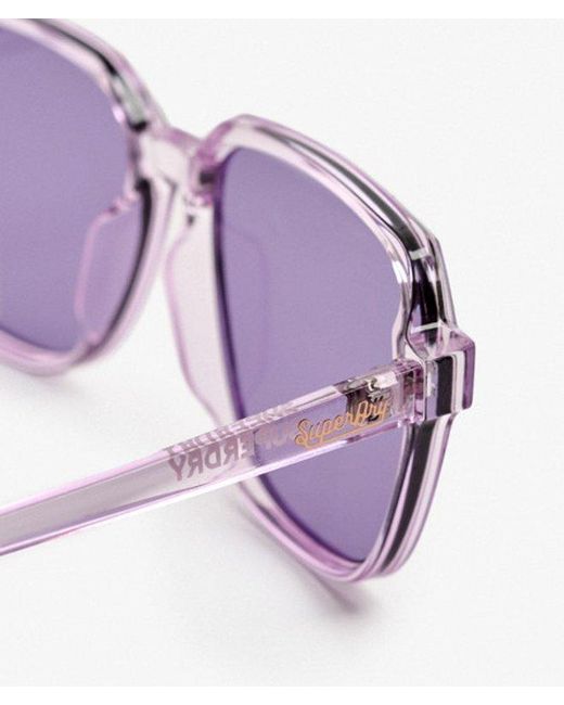 Superdry Purple & Co Oversized Square Sunglasses